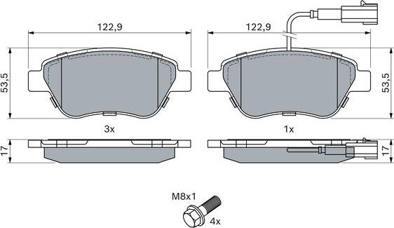 BOSCH 0 986 424 597 - Гальмівні колодки, дискові гальма autozip.com.ua