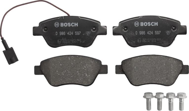 BOSCH 0 986 424 597 - Гальмівні колодки, дискові гальма autozip.com.ua