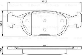 BOSCH 0 986 424 544 - Гальмівні колодки, дискові гальма autozip.com.ua