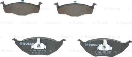 BOSCH 0 986 424 502 - Гальмівні колодки, дискові гальма autozip.com.ua