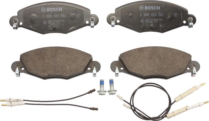 BOSCH 0 986 424 581 - Гальмівні колодки, дискові гальма autozip.com.ua