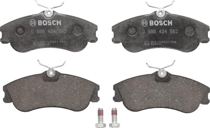 BOSCH 0 986 424 583 - Гальмівні колодки, дискові гальма autozip.com.ua