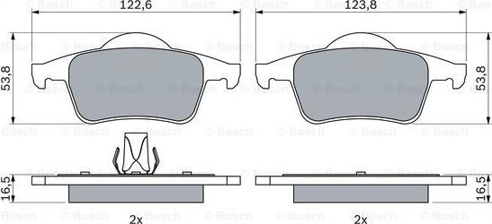 BOSCH 0 986 424 539 - Гальмівні колодки, дискові гальма autozip.com.ua