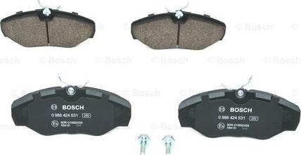 BOSCH 0 986 424 531 - Гальмівні колодки, дискові гальма autozip.com.ua