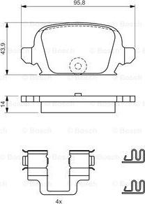 BOSCH 0 986 424 528 - Гальмівні колодки, дискові гальма autozip.com.ua