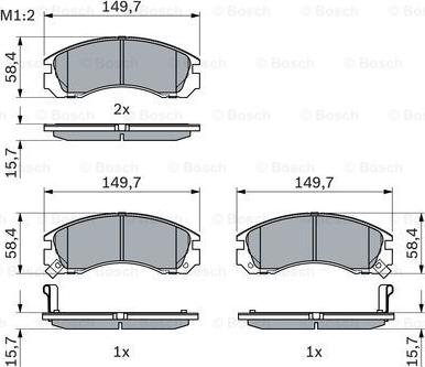 BOSCH 0 986 424 523 - Комплект гальмівних колодок  - дискові autozip.com.ua