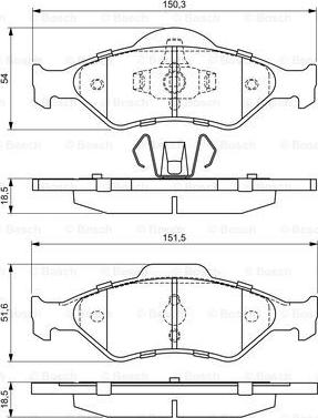 BOSCH 0 986 424 645 - Гальмівні колодки, дискові гальма autozip.com.ua