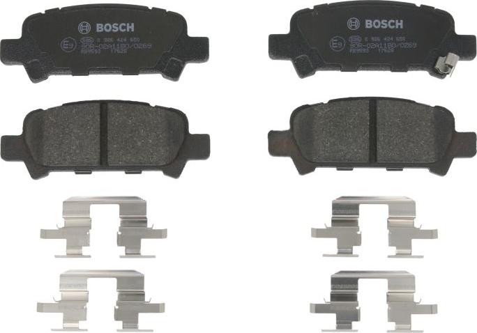 BOSCH 0 986 424 650 - Гальмівні колодки, дискові гальма autozip.com.ua