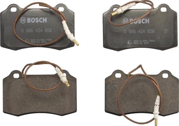 BOSCH 0 986 424 658 - Гальмівні колодки, дискові гальма autozip.com.ua