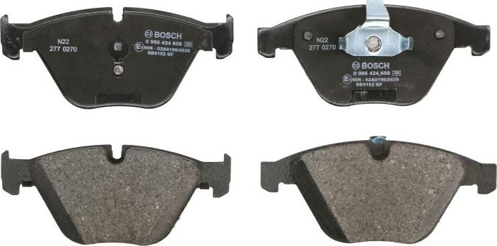 BOSCH 0 986 424 608 - Гальмівні колодки, дискові гальма autozip.com.ua