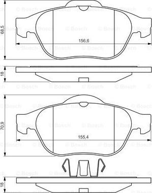 BOSCH 0 986 424 616 - Комплект гальмівних колодок  - дискові autozip.com.ua