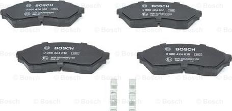 BOSCH 0 986 424 610 - Гальмівні колодки, дискові гальма autozip.com.ua