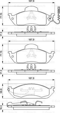 BOSCH 0 986 424 611 - Гальмівні колодки, дискові гальма autozip.com.ua