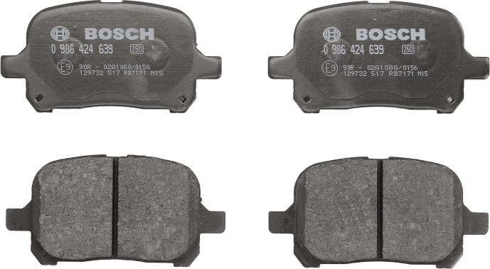 BOSCH 0 986 424 639 - Гальмівні колодки, дискові гальма autozip.com.ua