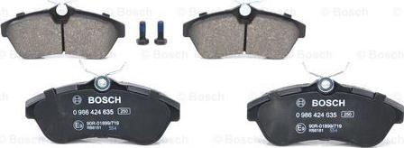 BOSCH 0 986 424 635 - Гальмівні колодки, дискові гальма autozip.com.ua