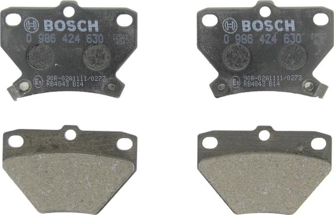 BOSCH 0 986 424 630 - Гальмівні колодки, дискові гальма autozip.com.ua