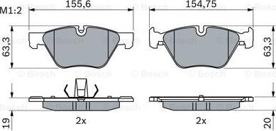 BOSCH 0 986 424 620 - Гальмівні колодки, дискові гальма autozip.com.ua