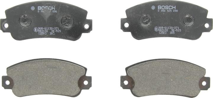 BOSCH 0 986 424 098 - Гальмівні колодки, дискові гальма autozip.com.ua