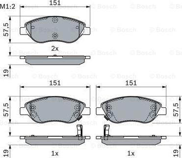 BOSCH 0 986 424 042 - Гальмівні колодки, дискові гальма autozip.com.ua