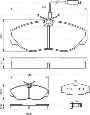 BOSCH 0 986 424 030 - Гальмівні колодки, дискові гальма autozip.com.ua