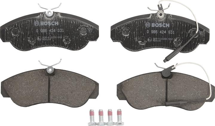 BOSCH 0 986 424 031 - Гальмівні колодки, дискові гальма autozip.com.ua