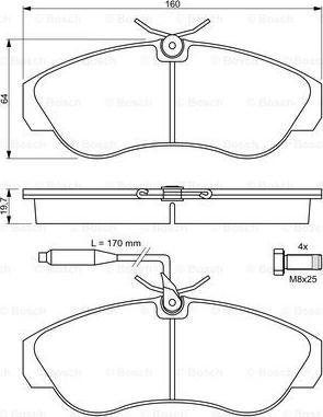 BOSCH 0 986 424 031 - Гальмівні колодки, дискові гальма autozip.com.ua