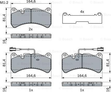 BOSCH 0 986 424 104 - Гальмівні колодки, дискові гальма autozip.com.ua