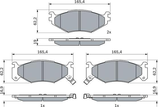 BOSCH 0 986 424 892 - Гальмівні колодки, дискові гальма autozip.com.ua