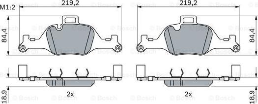 BOSCH 0 986 424 849 - Гальмівні колодки, дискові гальма autozip.com.ua