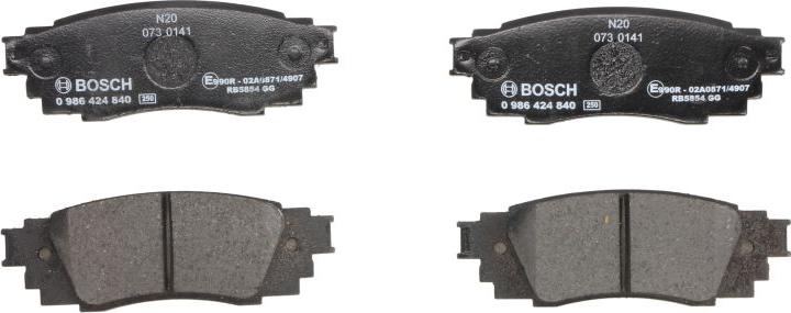 BOSCH 0 986 424 840 - Гальмівні колодки, дискові гальма autozip.com.ua
