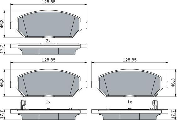 BOSCH 0 986 424 842 - Гальмівні колодки, дискові гальма autozip.com.ua