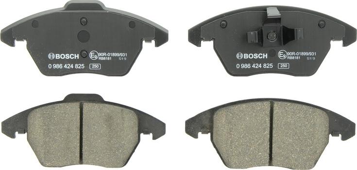 BOSCH 0 986 424 825 - Гальмівні колодки, дискові гальма autozip.com.ua