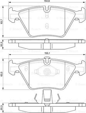 BOSCH 0 986 424 822 - Гальмівні колодки, дискові гальма autozip.com.ua