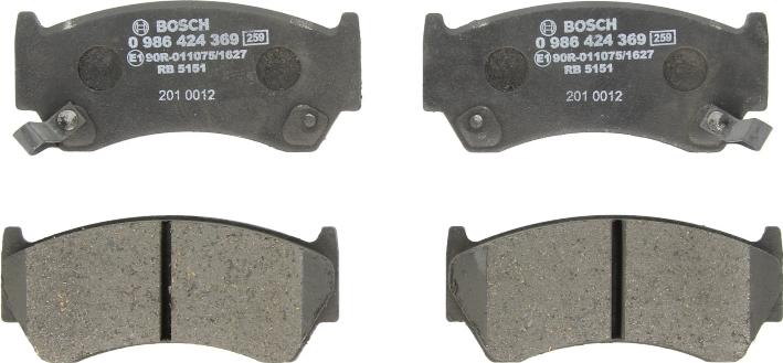 BOSCH 0 986 424 369 - Гальмівні колодки, дискові гальма autozip.com.ua