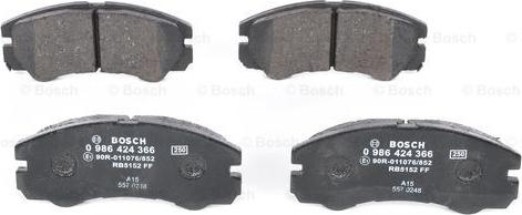 BOSCH 0 986 424 366 - Гальмівні колодки, дискові гальма autozip.com.ua