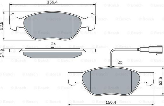 BOSCH 0 986 424 362 - Гальмівні колодки, дискові гальма autozip.com.ua