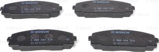 BOSCH 0 986 424 319 - Гальмівні колодки, дискові гальма autozip.com.ua