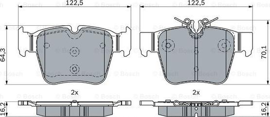 BOSCH 0 986 424 334 - Гальмівні колодки, дискові гальма autozip.com.ua