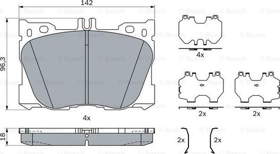 BOSCH 0 986 424 335 - Гальмівні колодки, дискові гальма autozip.com.ua