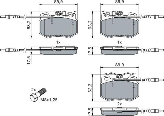 BOSCH 0 986 424 376 - Гальмівні колодки, дискові гальма autozip.com.ua