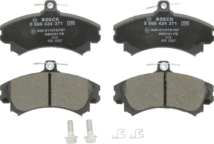 BOSCH 0 986 424 371 - Гальмівні колодки, дискові гальма autozip.com.ua