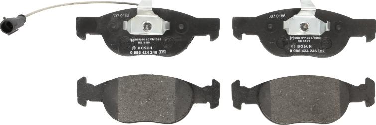 BOSCH 0 986 424 246 - Гальмівні колодки, дискові гальма autozip.com.ua