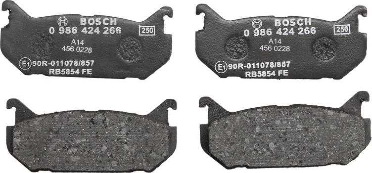 BOSCH 0 986 424 266 - Гальмівні колодки, дискові гальма autozip.com.ua
