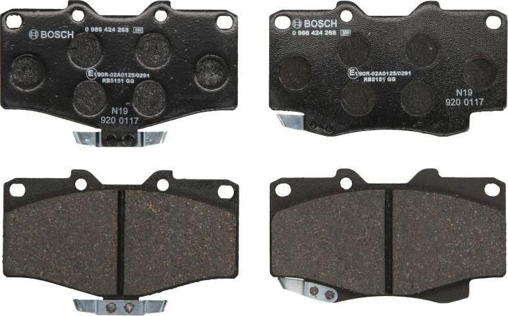 BOSCH 0 986 424 268 - Гальмівні колодки, дискові гальма autozip.com.ua