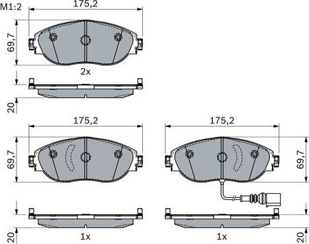BOSCH 0 986 424 285 - Гальмівні колодки, дискові гальма autozip.com.ua