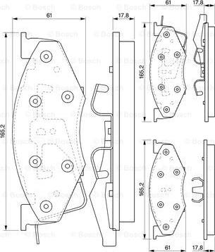 BOSCH 0 986 424 271 - Гальмівні колодки, дискові гальма autozip.com.ua