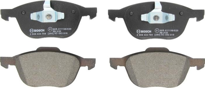 BOSCH 0 986 424 794 - Гальмівні колодки, дискові гальма autozip.com.ua