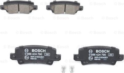 BOSCH 0 986 424 790 - Гальмівні колодки, дискові гальма autozip.com.ua