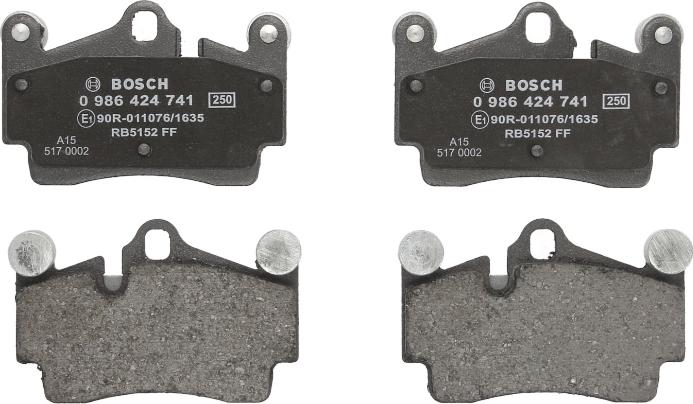 BOSCH 0 986 424 741 - Гальмівні колодки, дискові гальма autozip.com.ua