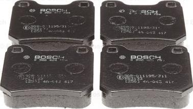 BOSCH 0 986 424 754 - Гальмівні колодки, дискові гальма autozip.com.ua